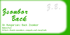 zsombor back business card